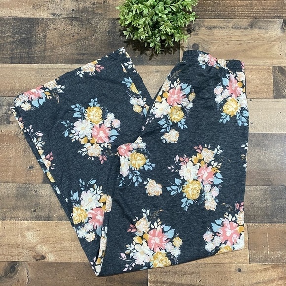 Sadie‎ & Sage pants loungewear floral soft drawstring wide leg - Picture 3 of 9